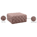 Meridian Ariel Pink Velvet Ottoman/Bench IMAGE 4