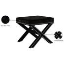 Meridian Nixon Black Velvet Ottoman/Bench IMAGE 5