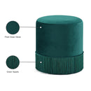 Meridian Teddy Green Velvet Ottoman/Stool IMAGE 4