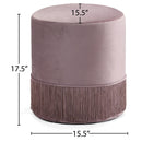 Meridian Teddy Pink Velvet Ottoman/Stool IMAGE 3