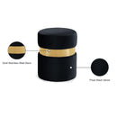 Meridian Hailey Black Velvet Ottoman/Stool IMAGE 4