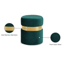 Meridian Hailey Green Velvet Ottoman/Stool IMAGE 4