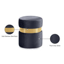 Meridian Hailey Grey Velvet Ottoman/Stool IMAGE 4
