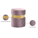 Meridian Hailey Pink Velvet Ottoman/Stool IMAGE 4