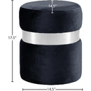Meridian Hailey Black Velvet Ottoman/Stool IMAGE 3