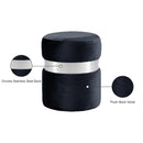 Meridian Hailey Black Velvet Ottoman/Stool IMAGE 4