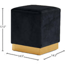Meridian Jax Black Velvet Ottoman/Stool IMAGE 3