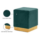 Meridian Jax Green Velvet Ottoman/Stool IMAGE 4