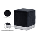 Meridian Jax Black Velvet Ottoman/Stool IMAGE 4