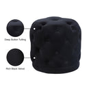 Meridian Harper Black Velvet Ottoman/Stool IMAGE 4