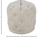 Meridian Harper Cream Velvet Ottoman/Stool IMAGE 3