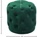 Meridian Harper Green Velvet Ottoman/Stool IMAGE 3
