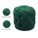 Meridian Harper Green Velvet Ottoman/Stool IMAGE 4