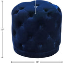 Meridian Harper Navy Velvet Ottoman/Stool IMAGE 3