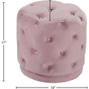 Meridian Harper Pink Velvet Ottoman/Stool IMAGE 3