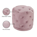 Meridian Harper Pink Velvet Ottoman/Stool IMAGE 4