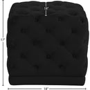 Meridian Stella Black Velvet Ottoman/Stool IMAGE 3