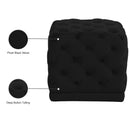 Meridian Stella Black Velvet Ottoman/Stool IMAGE 4