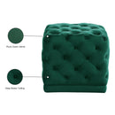 Meridian Stella Green Velvet Ottoman/Stool IMAGE 4