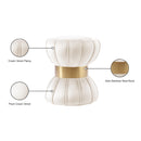 Meridian Vino Cream Velvet Ottoman/Stool IMAGE 4