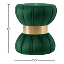 Meridian Vino Green Velvet Ottoman/Stool IMAGE 3