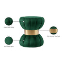 Meridian Vino Green Velvet Ottoman/Stool IMAGE 4