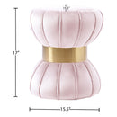 Meridian Vino Pink Velvet Ottoman/Stool IMAGE 3
