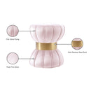 Meridian Vino Pink Velvet Ottoman/Stool IMAGE 4
