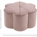 Meridian Daisy Pink Velvet Ottoman IMAGE 4