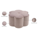 Meridian Daisy Pink Velvet Ottoman IMAGE 5