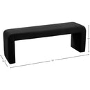 Meridian Minimalist Black Velvet Bench IMAGE 6