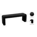 Meridian Minimalist Black Velvet Bench IMAGE 7