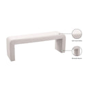 Meridian Minimalist Cream Velvet Bench IMAGE 7