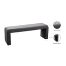 Meridian Minimalist Grey Velvet Bench IMAGE 7