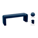 Meridian Minimalist Navy Velvet Bench IMAGE 7