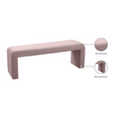 Meridian Minimalist Pink Velvet Bench IMAGE 7
