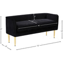 Meridian Audrey Black Velvet Bench IMAGE 5