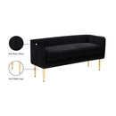Meridian Audrey Black Velvet Bench IMAGE 6