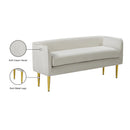 Meridian Audrey Cream Velvet Bench IMAGE 6