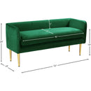 Meridian Audrey Green Velvet Bench IMAGE 5
