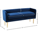 Meridian Audrey Navy Velvet Bench IMAGE 5