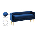 Meridian Audrey Navy Velvet Bench IMAGE 6