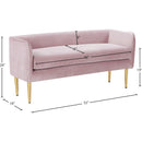 Meridian Audrey Pink Velvet Bench IMAGE 5