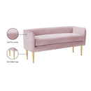 Meridian Audrey Pink Velvet Bench IMAGE 6