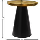 Meridian Martini Brushed Gold/Matte Black End Table IMAGE 4