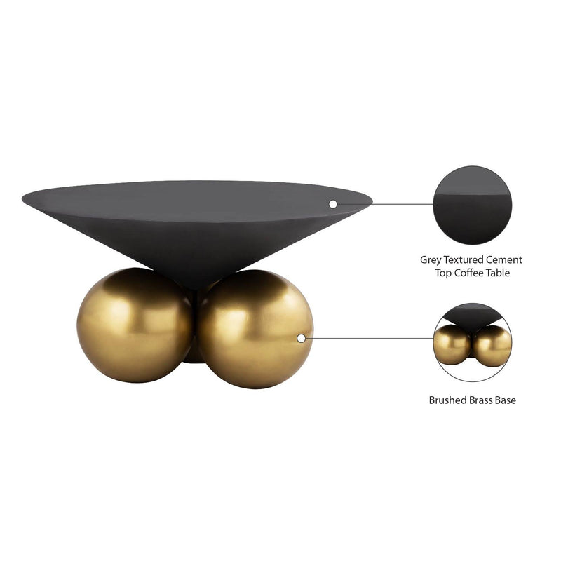 Meridian Naples Grey Cement Coffee Table IMAGE 8