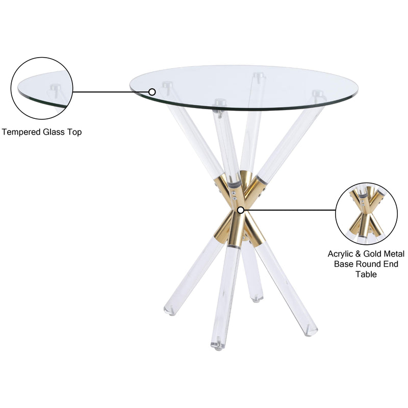 Meridian Mercury Acrylic/Gold End Table IMAGE 5