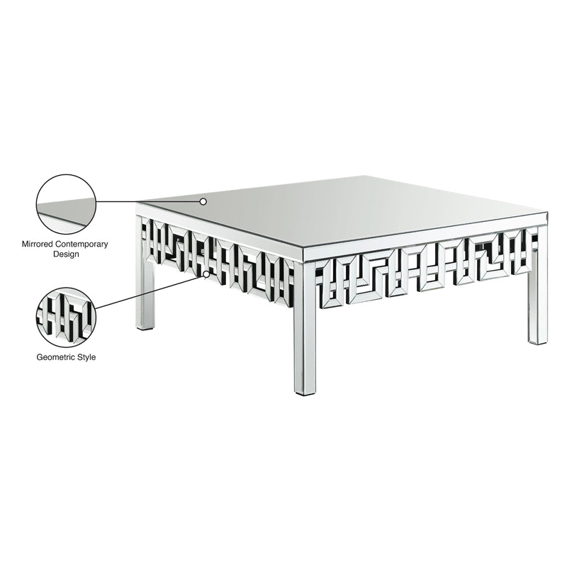 Meridian Aria Mirrored Coffee Table IMAGE 4