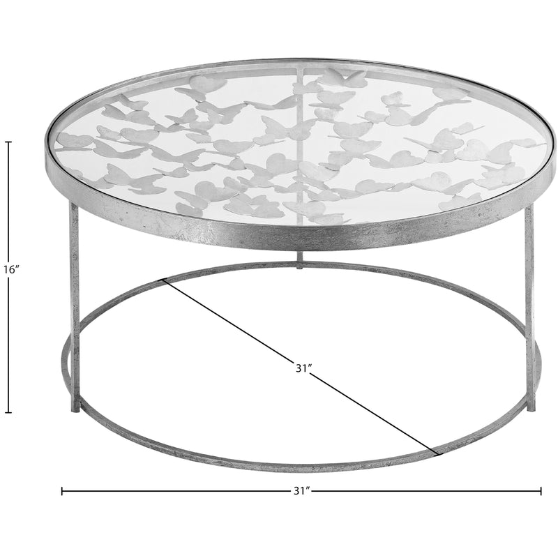 Meridian Butterfly Silver Coffee Table IMAGE 7