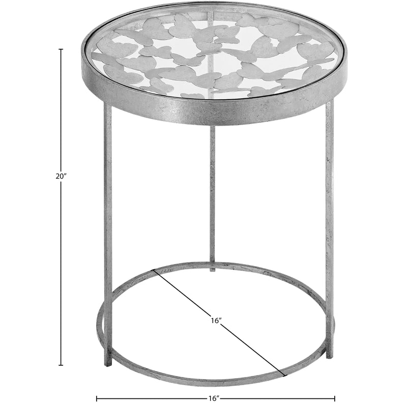 Meridian Butterfly Silver End Table IMAGE 7